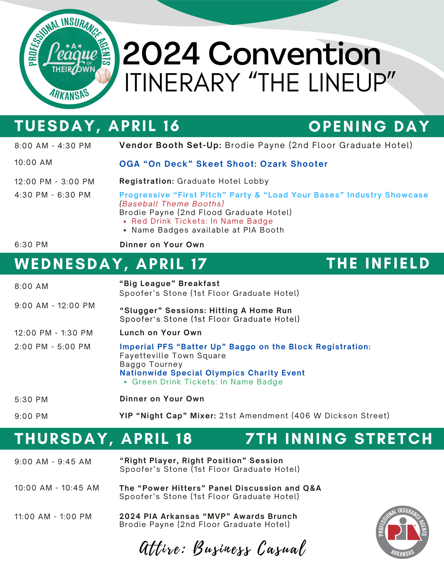Convention Itinerary PIA