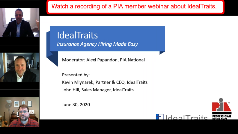 Watch a recording of a PIA member webinar about IdealTraits.